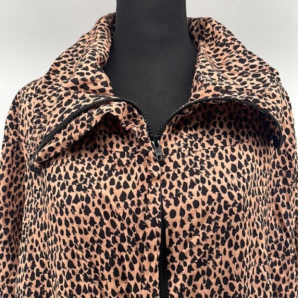 𝅺malai swimwear NWT cheeta zip up jacket cinch waist sz m/l animal print - Picture 11 of 12